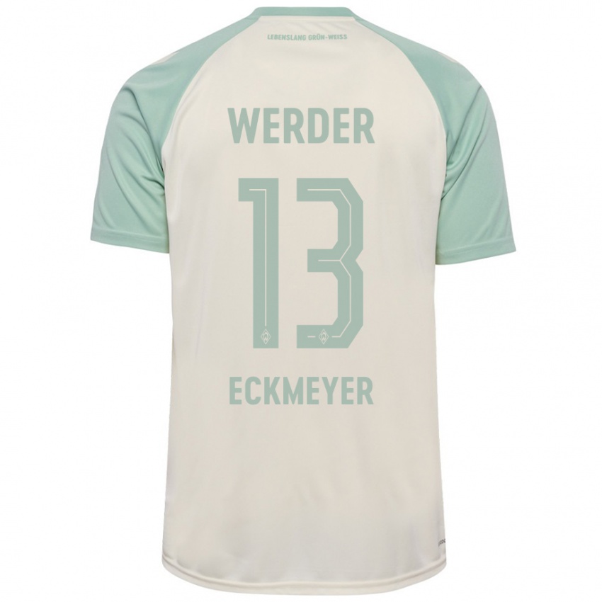 Niño Camiseta Tjark Eckmeyer #13 Blanquecino Verde Claro 2ª Equipación 2024/25 La Camisa Argentina