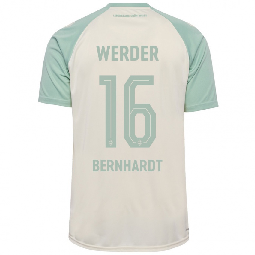 Niño Camiseta Emilie Bernhardt #16 Blanquecino Verde Claro 2ª Equipación 2024/25 La Camisa Argentina