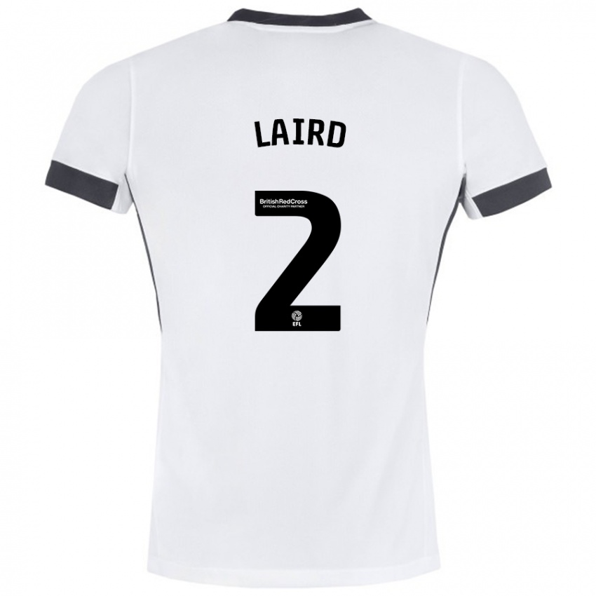 Niño Camiseta Ethan Laird #2 Blanco Negro 2ª Equipación 2024/25 La Camisa Argentina