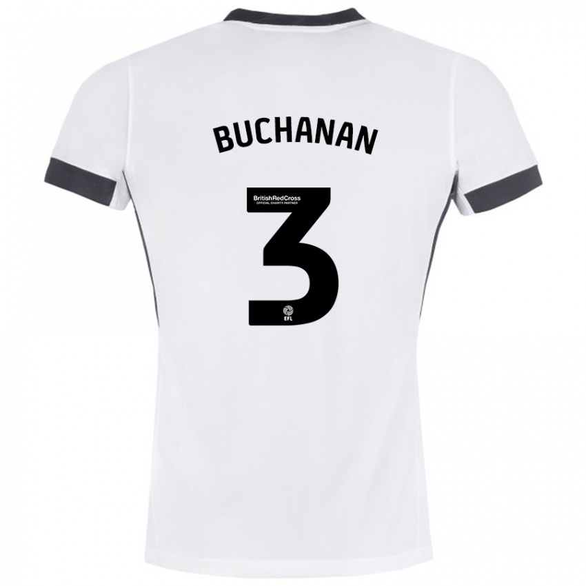 Niño Camiseta Lee Buchanan #3 Blanco Negro 2ª Equipación 2024/25 La Camisa Argentina