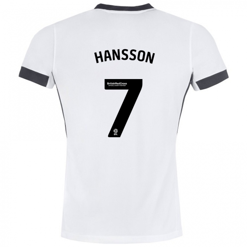 Niño Camiseta Emil Hansson #7 Blanco Negro 2ª Equipación 2024/25 La Camisa Argentina