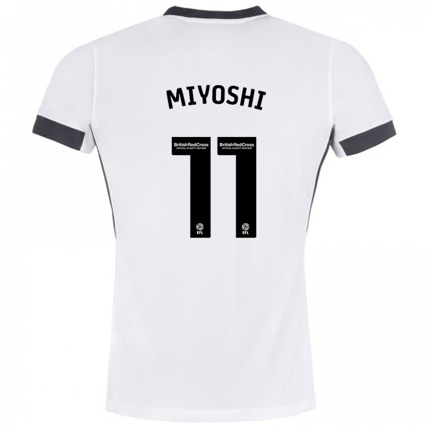 Niño Camiseta Koji Miyoshi #11 Blanco Negro 2ª Equipación 2024/25 La Camisa Argentina