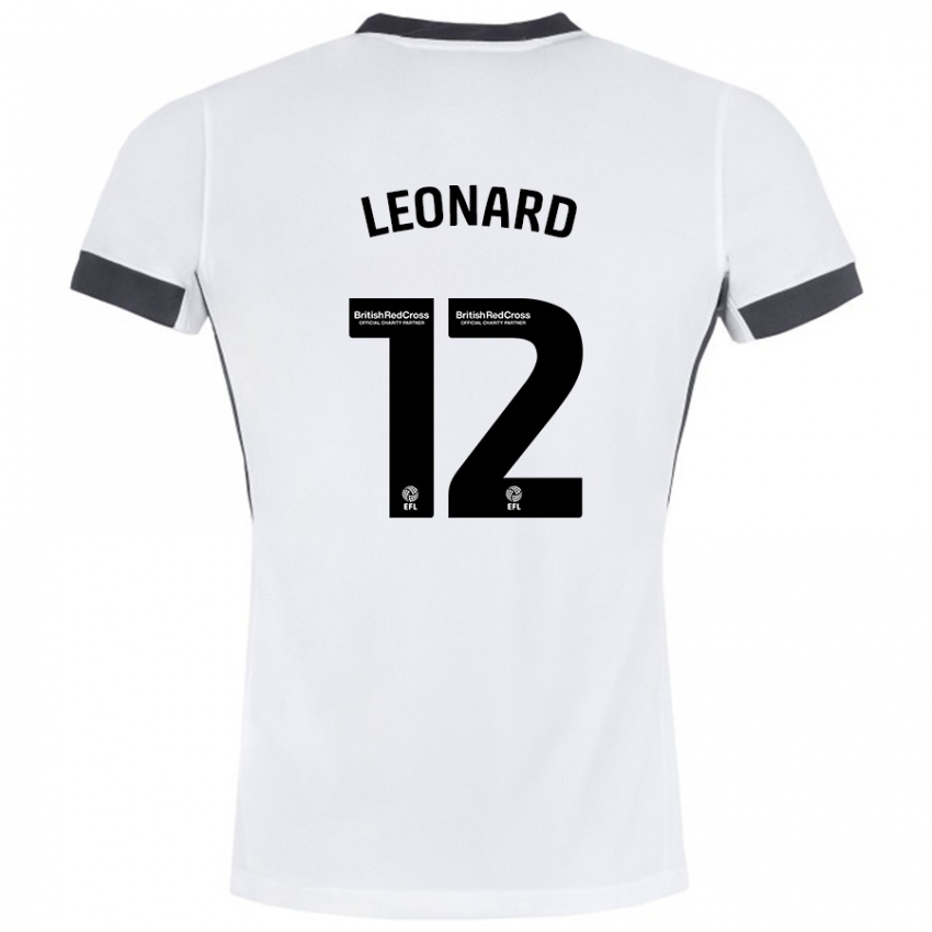 Niño Camiseta Marc Leonard #12 Blanco Negro 2ª Equipación 2024/25 La Camisa Argentina