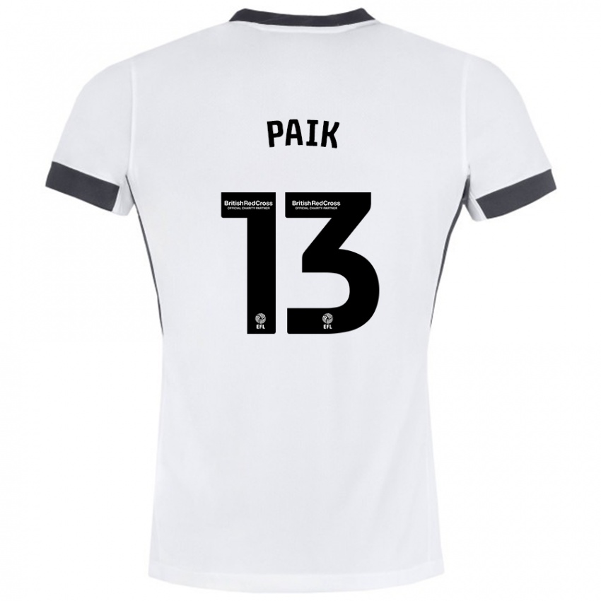 Niño Camiseta Seung-Ho Paik #13 Blanco Negro 2ª Equipación 2024/25 La Camisa Argentina