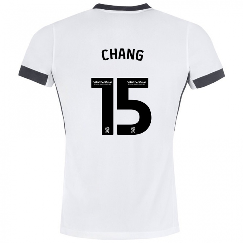 Niño Camiseta Alfie Chang #15 Blanco Negro 2ª Equipación 2024/25 La Camisa Argentina