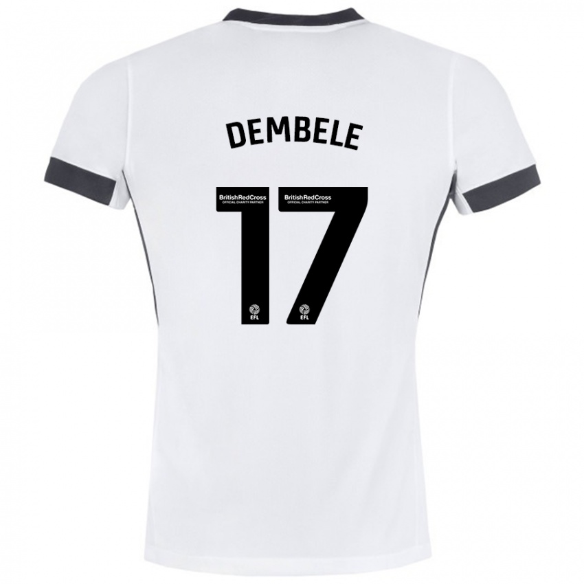 Niño Camiseta Siriki Dembélé #17 Blanco Negro 2ª Equipación 2024/25 La Camisa Argentina