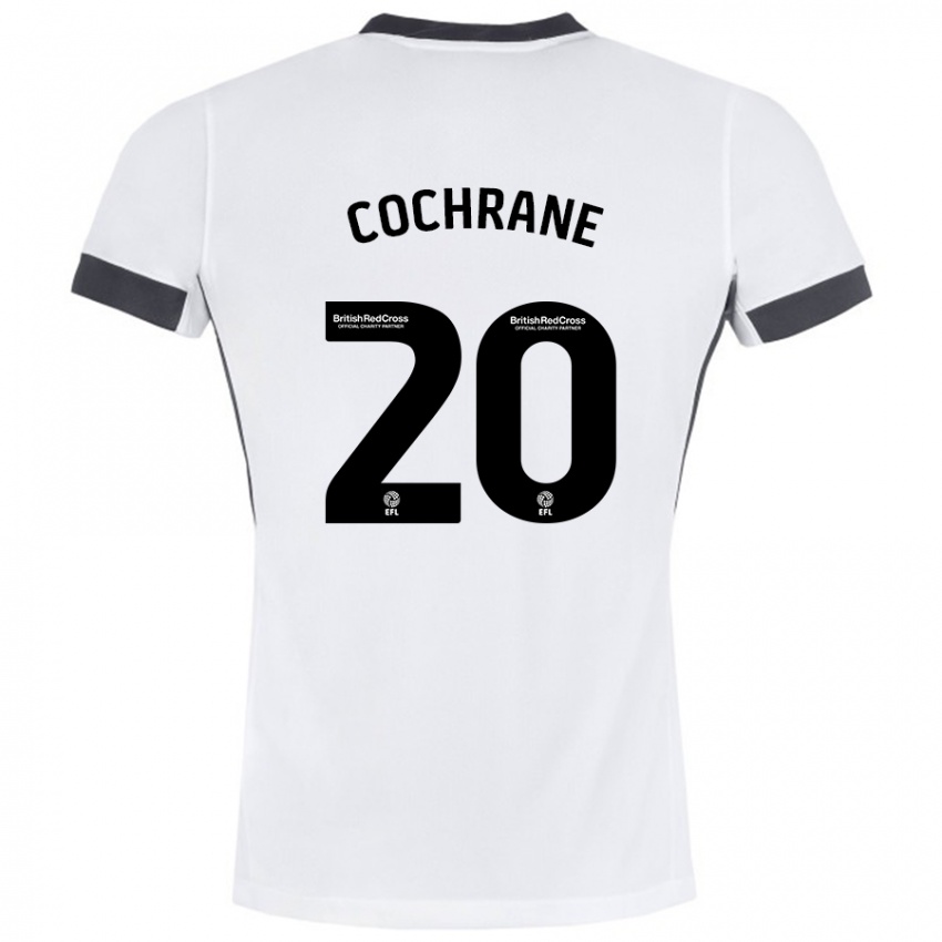 Niño Camiseta Alex Cochrane #20 Blanco Negro 2ª Equipación 2024/25 La Camisa Argentina