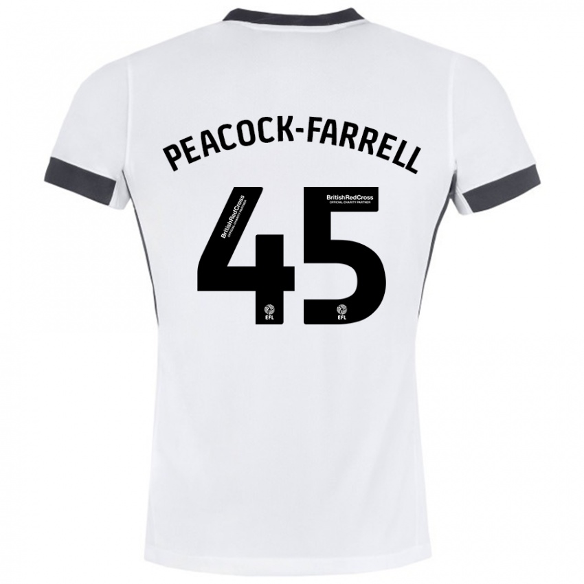 Niño Camiseta Bailey Peacock-Farrell #45 Blanco Negro 2ª Equipación 2024/25 La Camisa Argentina