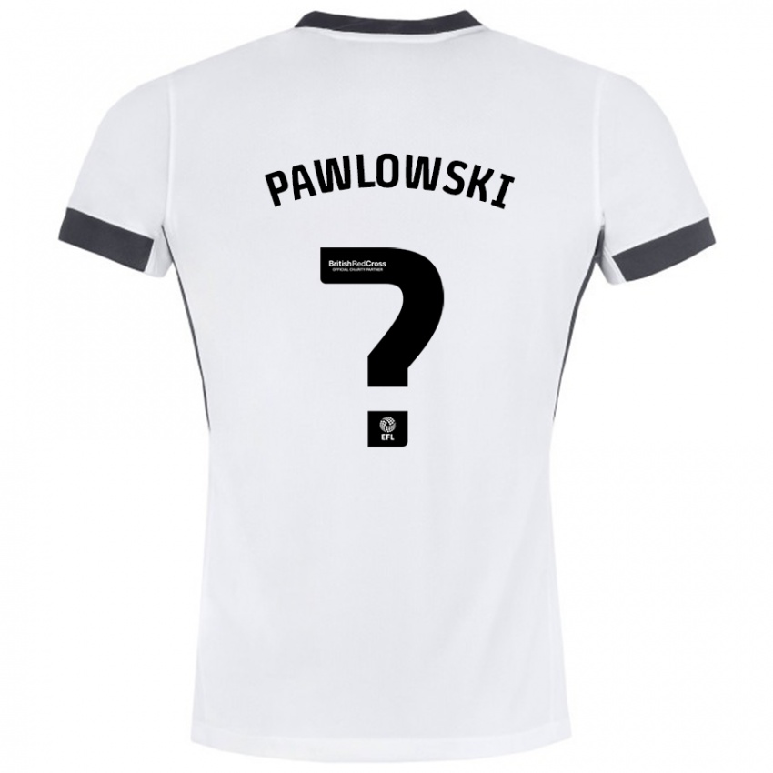 Niño Camiseta Jakub Pawlowski #0 Blanco Negro 2ª Equipación 2024/25 La Camisa Argentina