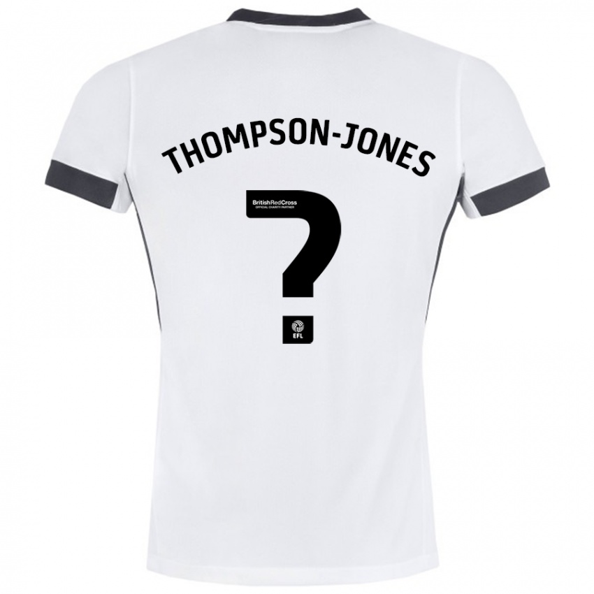 Niño Camiseta Riquelme Thompson-Jones #0 Blanco Negro 2ª Equipación 2024/25 La Camisa Argentina