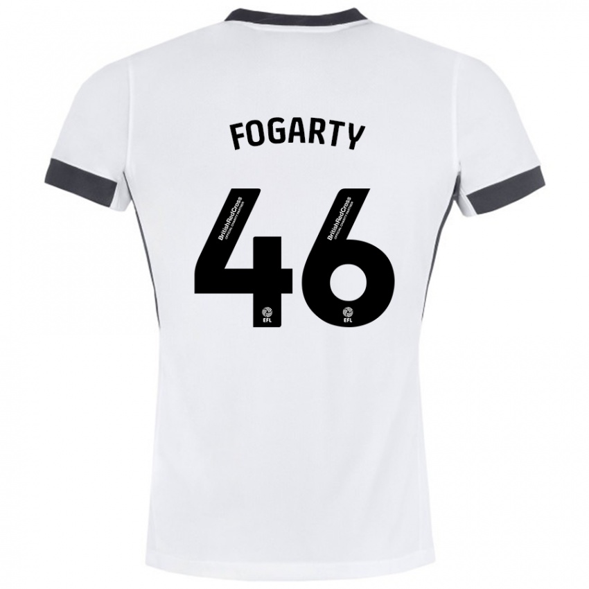 Niño Camiseta Tom Fogarty #46 Blanco Negro 2ª Equipación 2024/25 La Camisa Argentina