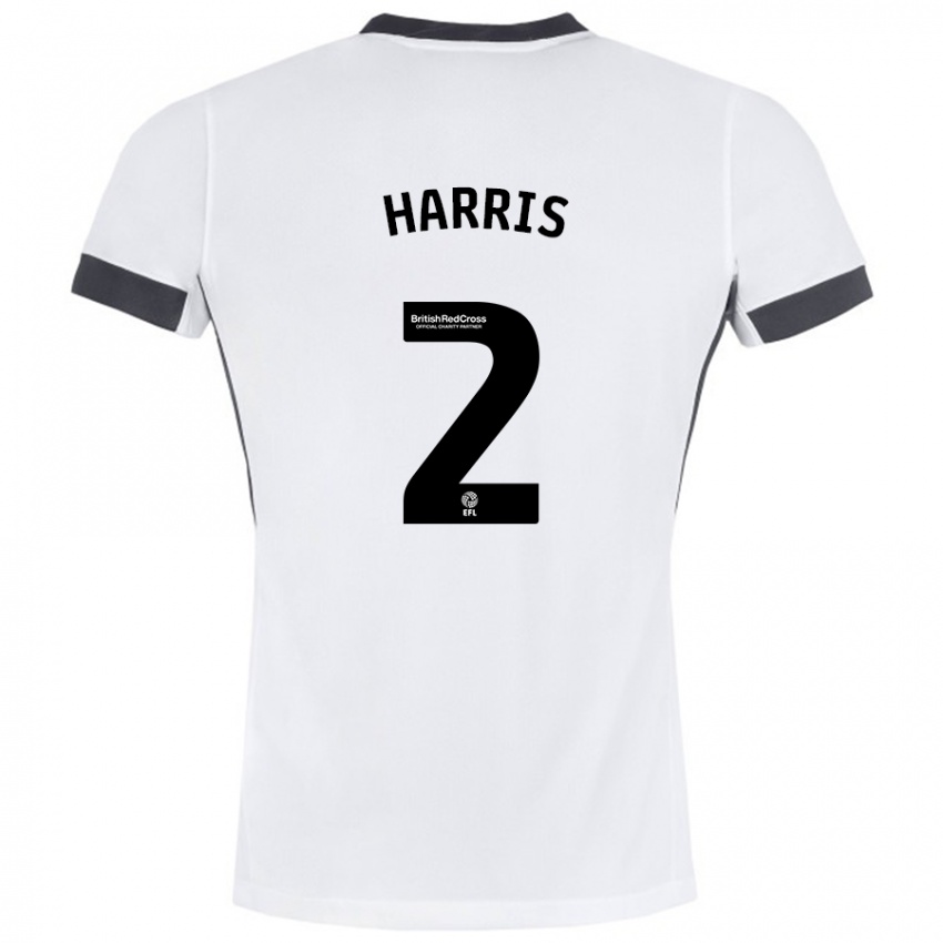 Niño Camiseta Martha Harris #2 Blanco Negro 2ª Equipación 2024/25 La Camisa Argentina