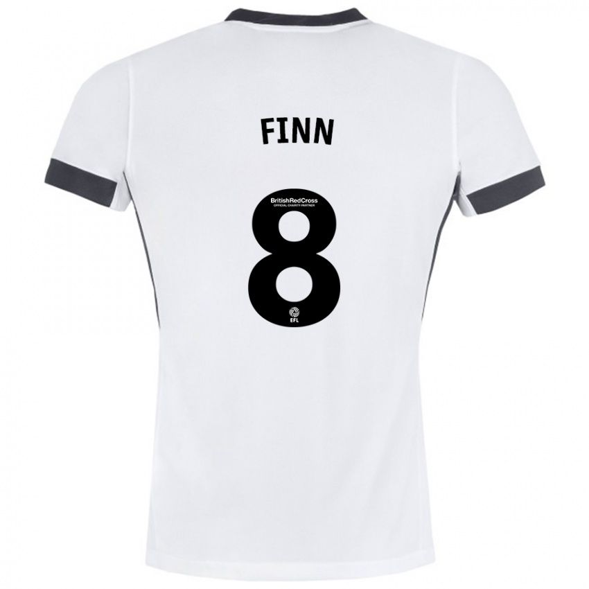 Niño Camiseta Jamie Finn #8 Blanco Negro 2ª Equipación 2024/25 La Camisa Argentina