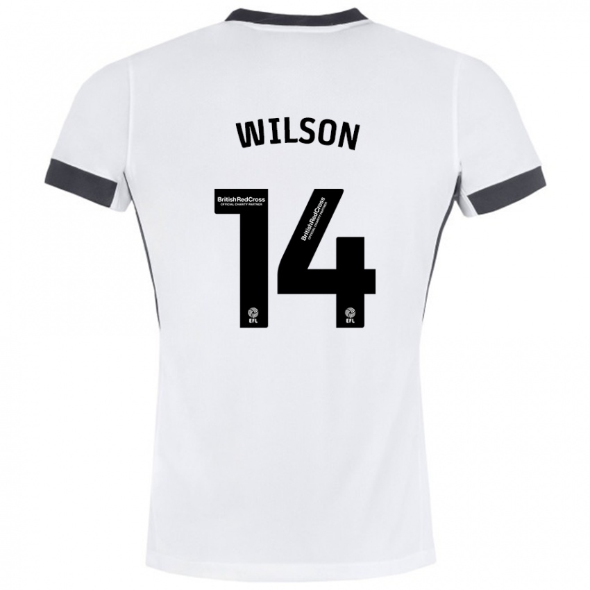 Niño Camiseta Siobhan Wilson #14 Blanco Negro 2ª Equipación 2024/25 La Camisa Argentina