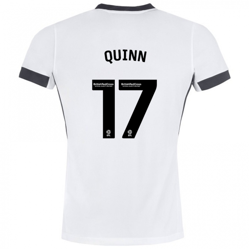 Niño Camiseta Lucy Quinn #17 Blanco Negro 2ª Equipación 2024/25 La Camisa Argentina