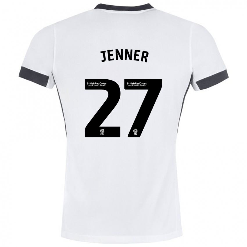 Niño Camiseta Abbi Jenner #27 Blanco Negro 2ª Equipación 2024/25 La Camisa Argentina