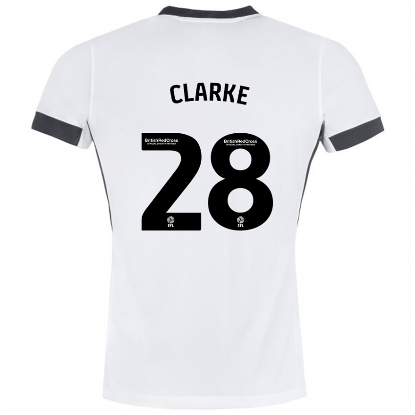 Niño Camiseta Charlotte Clarke #28 Blanco Negro 2ª Equipación 2024/25 La Camisa Argentina