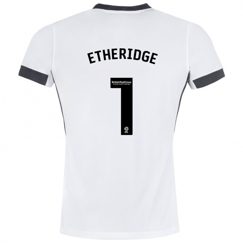 Niño Camiseta Neil Etheridge #1 Blanco Negro 2ª Equipación 2024/25 La Camisa Argentina