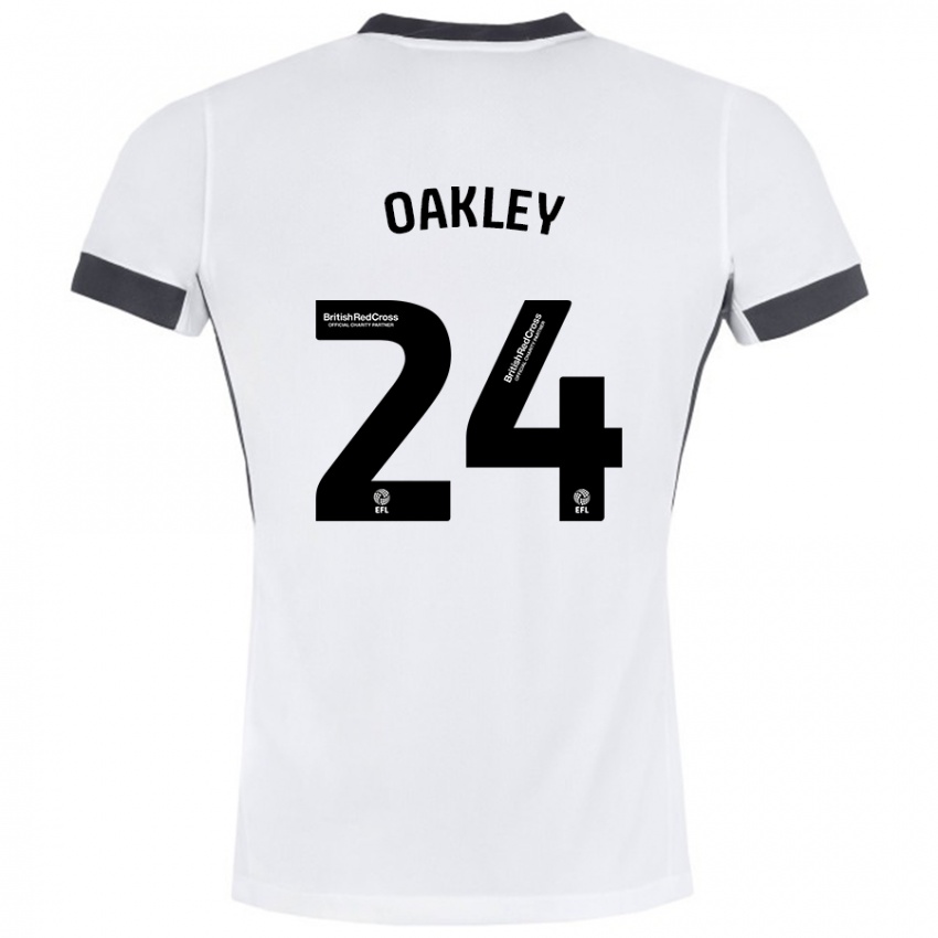 Niño Camiseta Marcel Oakley #24 Blanco Negro 2ª Equipación 2024/25 La Camisa Argentina