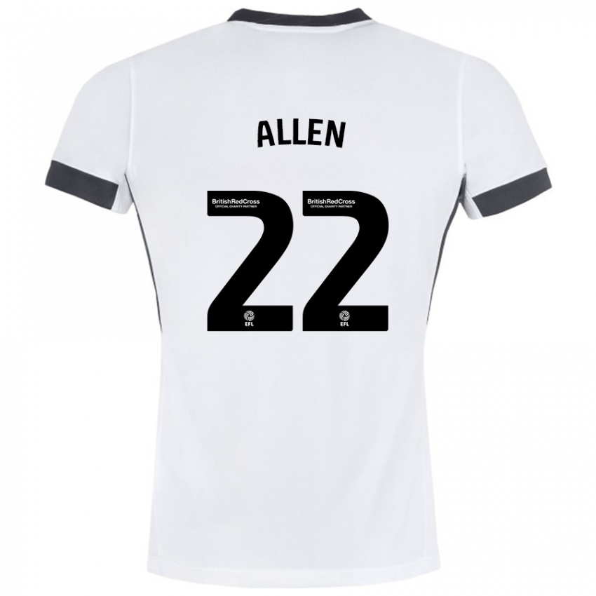 Niño Camiseta Remi Allen #22 Blanco Negro 2ª Equipación 2024/25 La Camisa Argentina