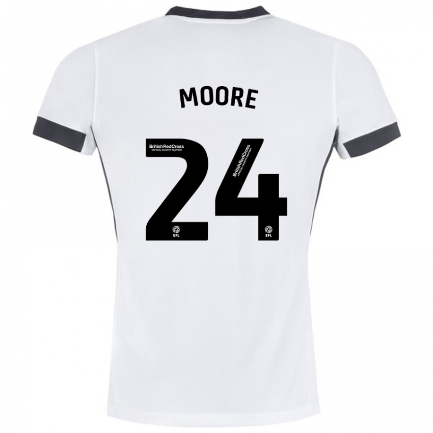 Niño Camiseta Jade Ellis Moore #24 Blanco Negro 2ª Equipación 2024/25 La Camisa Argentina