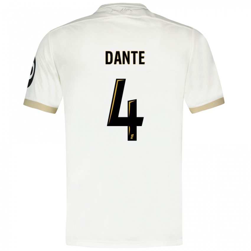 Niño Camiseta Dante #4 Blanco Dorado 2ª Equipación 2024/25 La Camisa Argentina