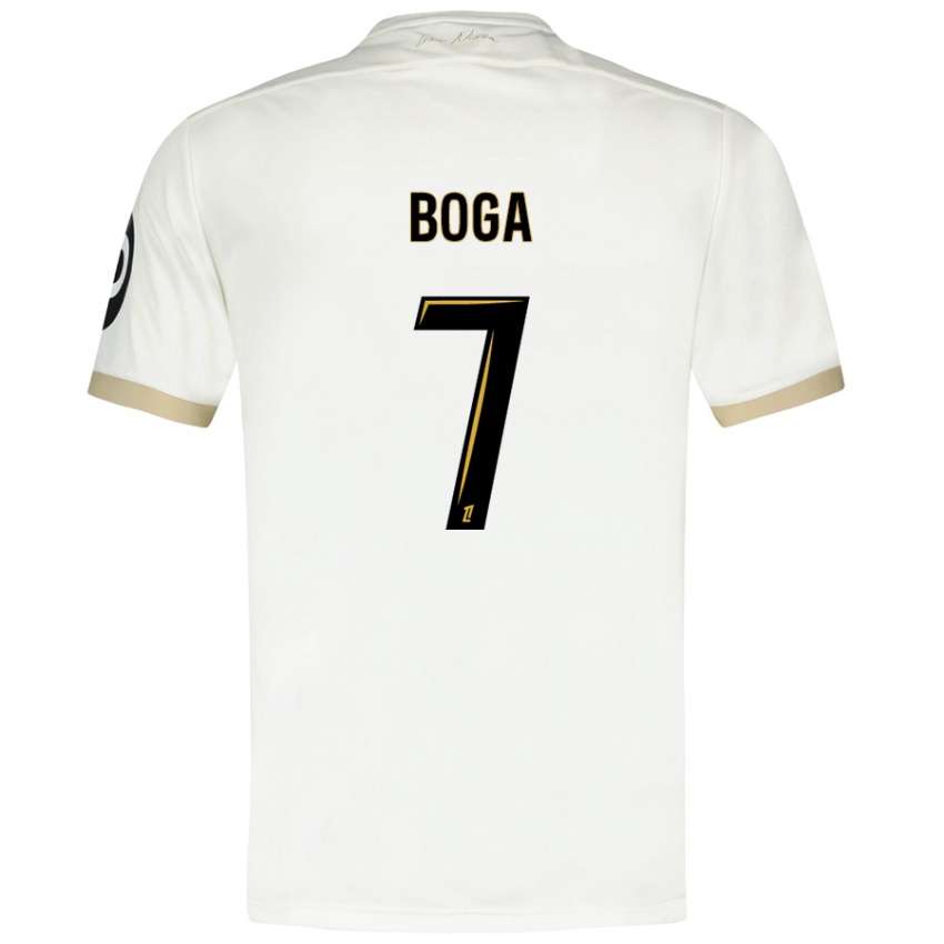 Niño Camiseta Jérémie Boga #7 Blanco Dorado 2ª Equipación 2024/25 La Camisa Argentina