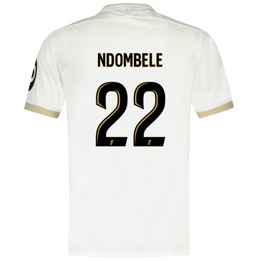 Niño Camiseta Tanguy Ndombele #22 Blanco Dorado 2ª Equipación 2024/25 La Camisa Argentina