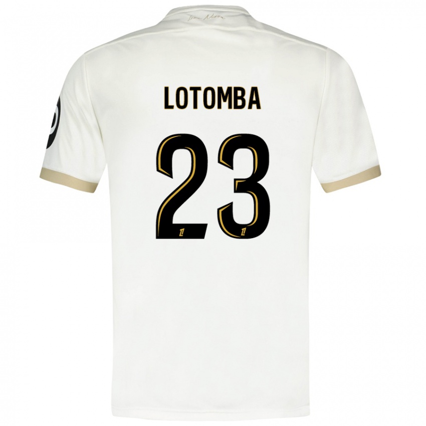 Niño Camiseta Jordan Lotomba #23 Blanco Dorado 2ª Equipación 2024/25 La Camisa Argentina