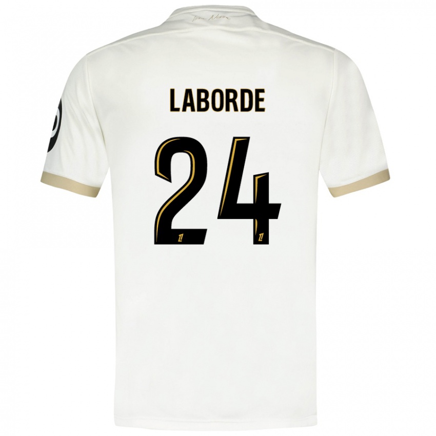 Niño Camiseta Gaëtan Laborde #24 Blanco Dorado 2ª Equipación 2024/25 La Camisa Argentina