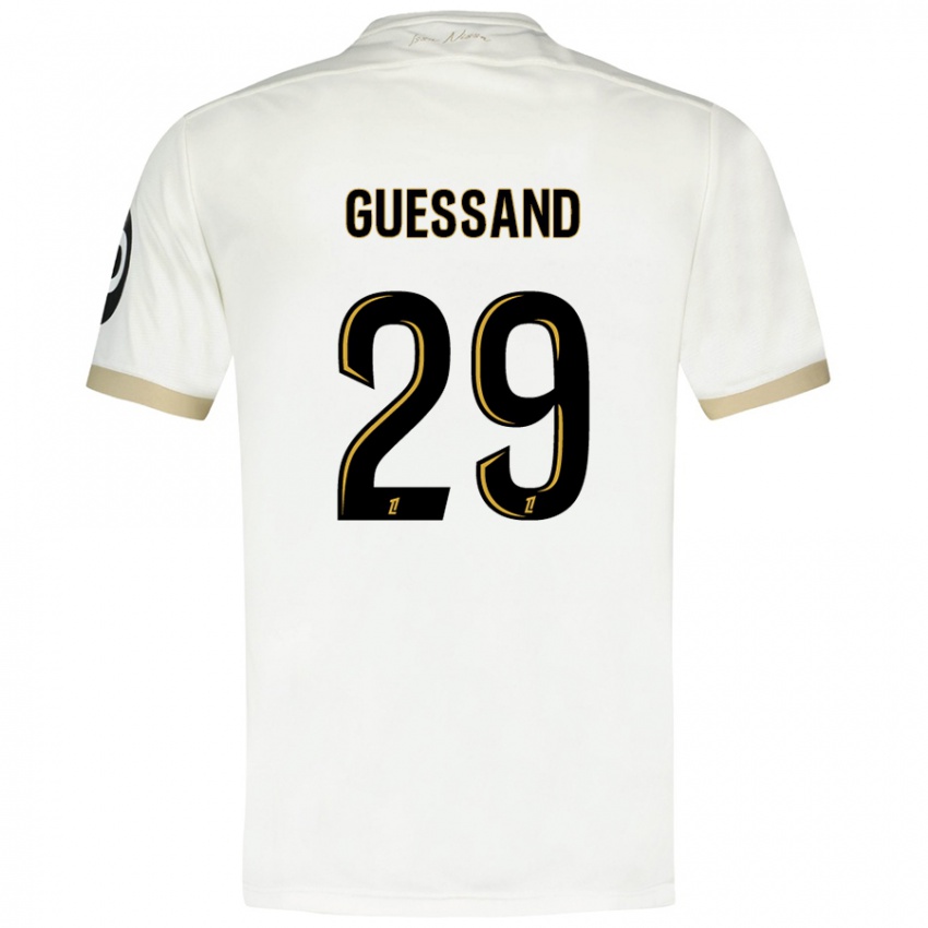 Niño Camiseta Evann Guessand #29 Blanco Dorado 2ª Equipación 2024/25 La Camisa Argentina