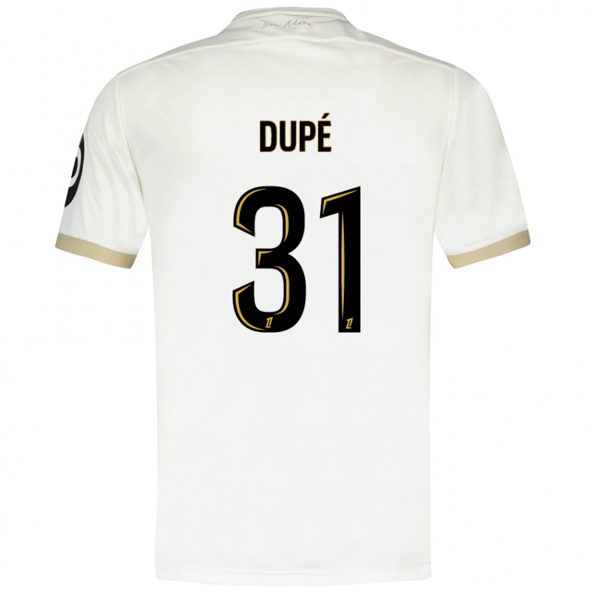 Niño Camiseta Maxime Dupé #31 Blanco Dorado 2ª Equipación 2024/25 La Camisa Argentina