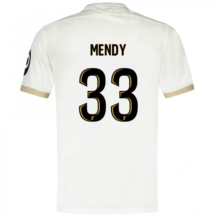 Niño Camiseta Antoine Mendy #33 Blanco Dorado 2ª Equipación 2024/25 La Camisa Argentina