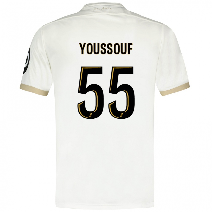 Niño Camiseta Youssouf Ndayishimiye #55 Blanco Dorado 2ª Equipación 2024/25 La Camisa Argentina