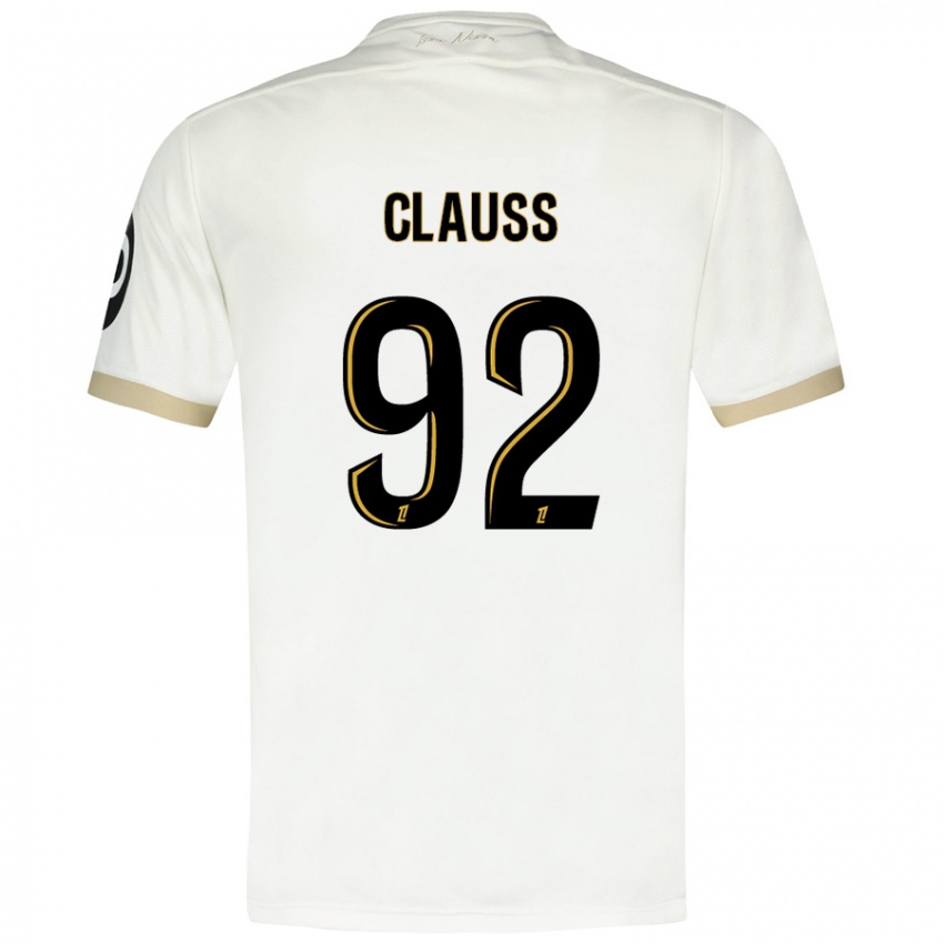 Niño Camiseta Jonathan Clauss #92 Blanco Dorado 2ª Equipación 2024/25 La Camisa Argentina