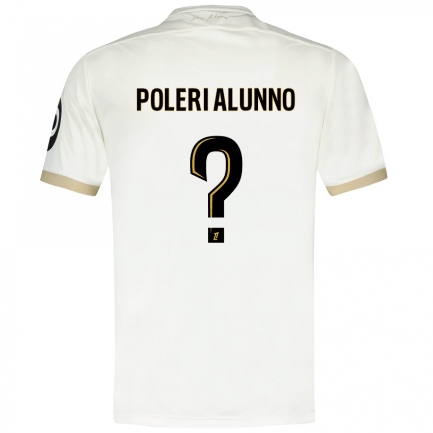 Niño Camiseta Mathis Poleri Alunno #0 Blanco Dorado 2ª Equipación 2024/25 La Camisa Argentina