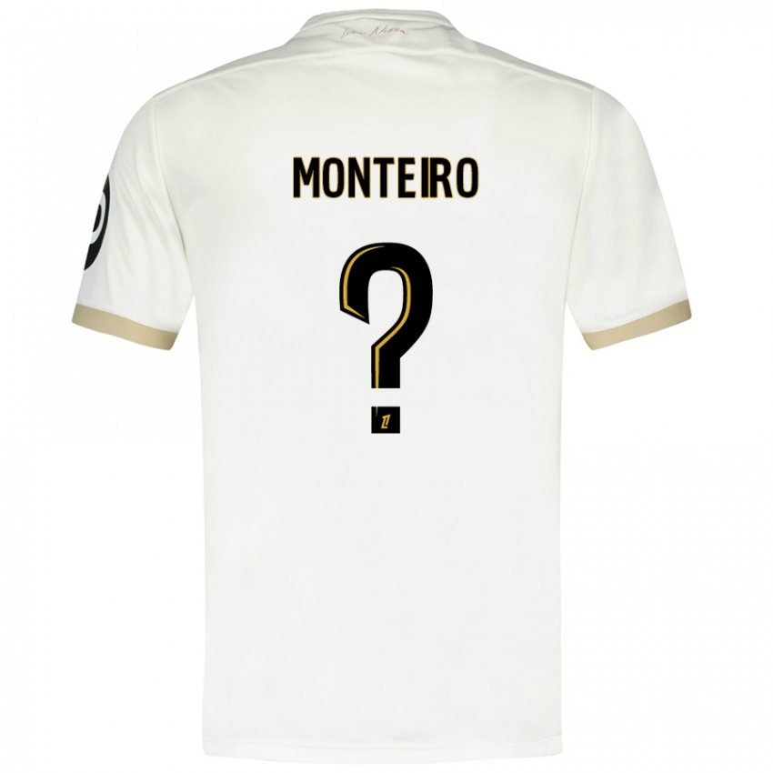 Niño Camiseta Laurenzo Monteiro #0 Blanco Dorado 2ª Equipación 2024/25 La Camisa Argentina