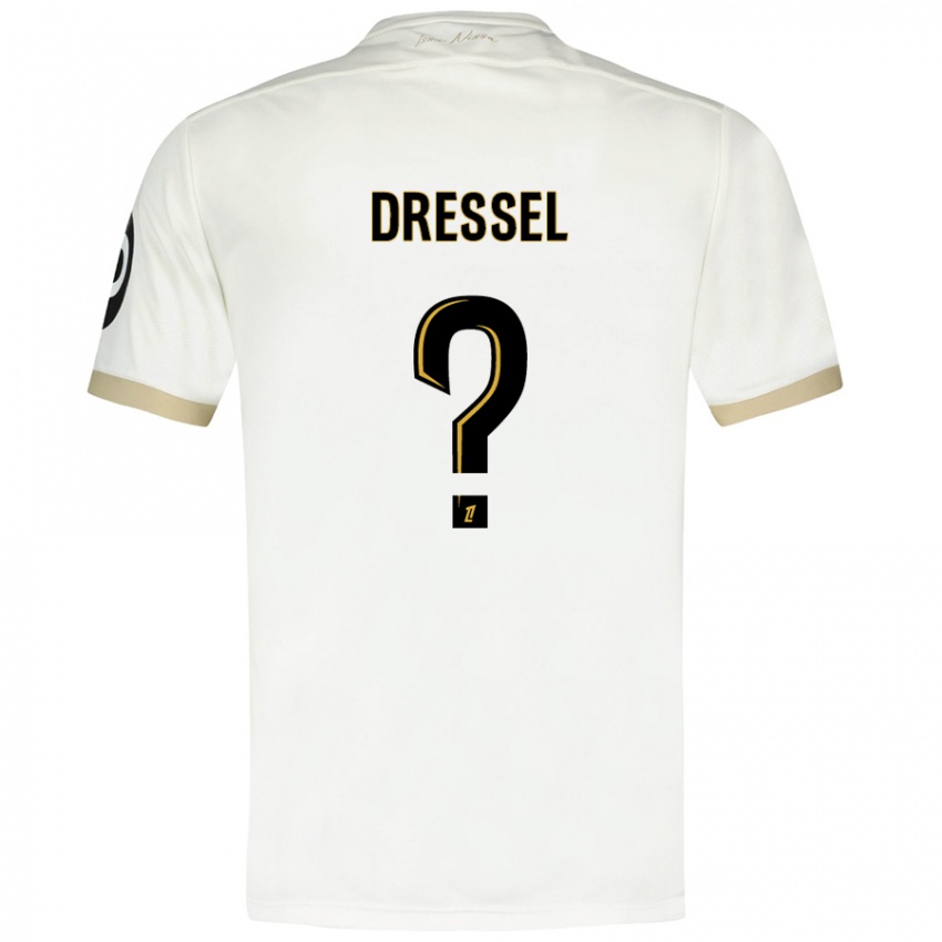 Niño Camiseta Charlie Dressel #0 Blanco Dorado 2ª Equipación 2024/25 La Camisa Argentina