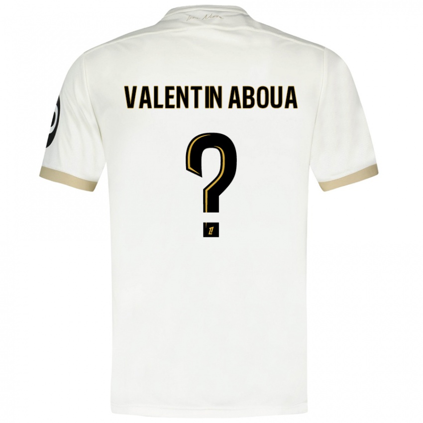 Niño Camiseta Louis Valentin Aboua #0 Blanco Dorado 2ª Equipación 2024/25 La Camisa Argentina