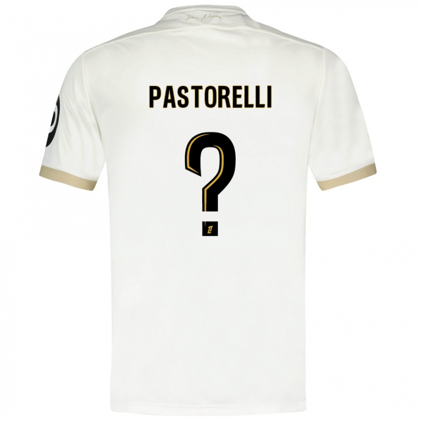 Niño Camiseta Julien Pastorelli #0 Blanco Dorado 2ª Equipación 2024/25 La Camisa Argentina