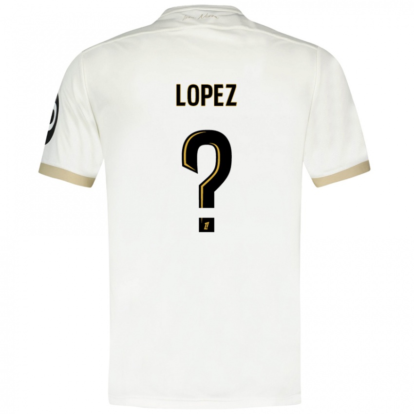 Niño Camiseta Kylian Lopez #0 Blanco Dorado 2ª Equipación 2024/25 La Camisa Argentina