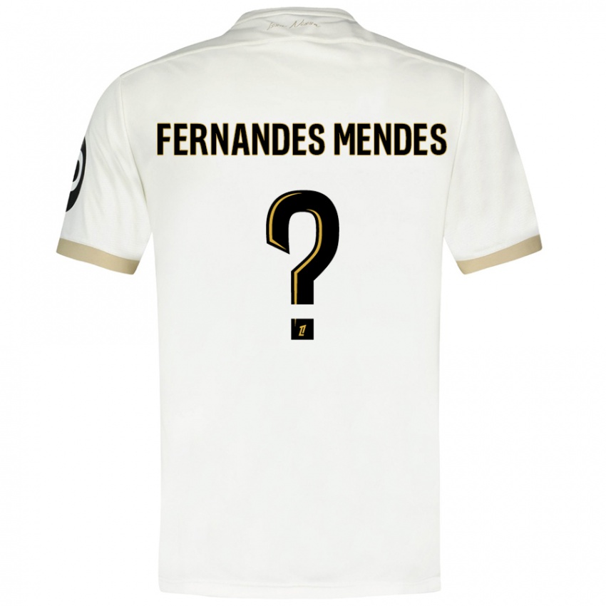 Niño Camiseta Mathis Fernandes Mendes #0 Blanco Dorado 2ª Equipación 2024/25 La Camisa Argentina