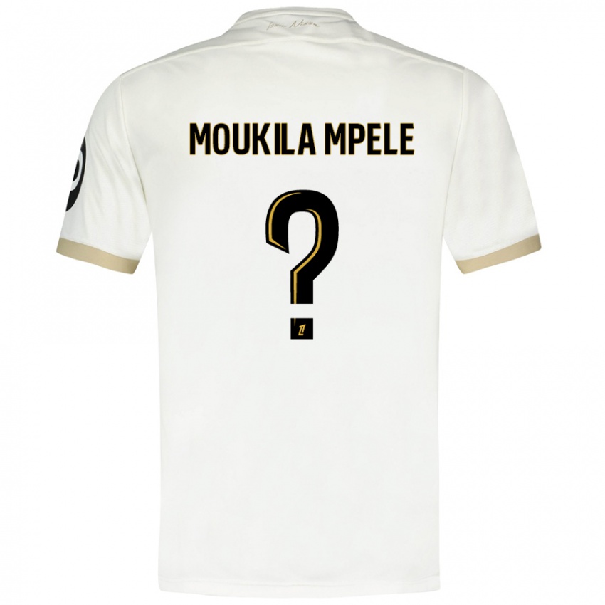 Niño Camiseta Beny Moukila Mpele #0 Blanco Dorado 2ª Equipación 2024/25 La Camisa Argentina