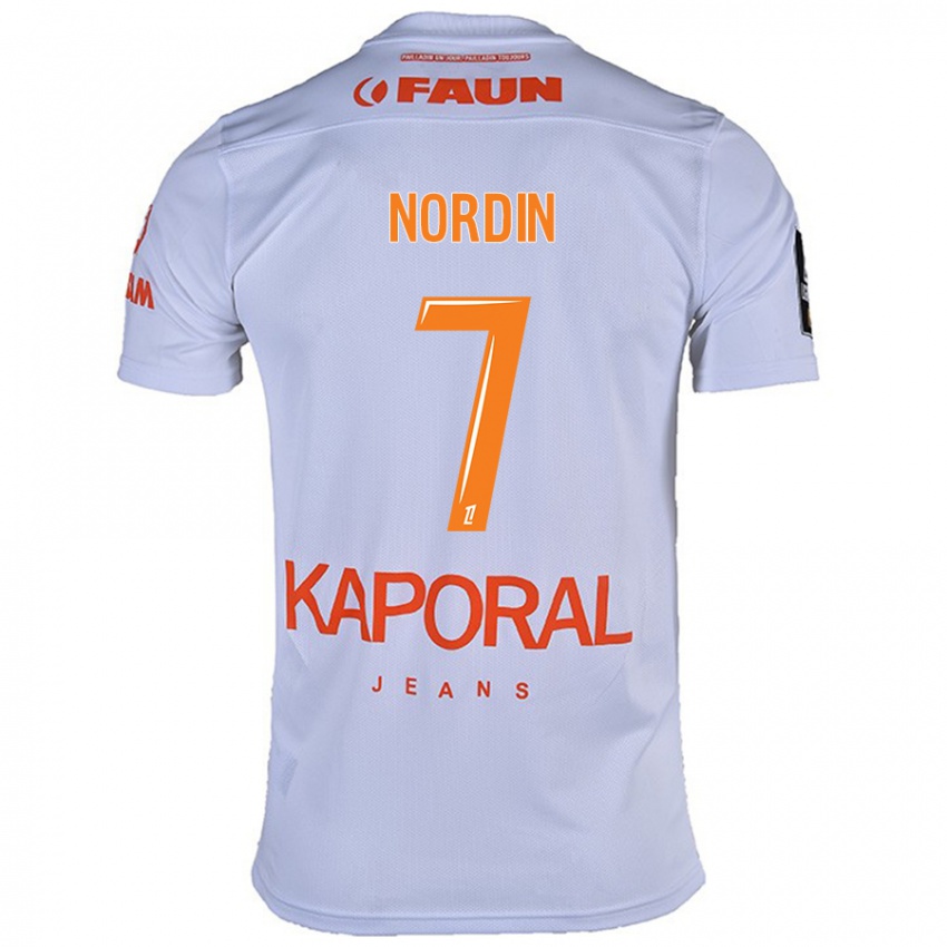 Niño Camiseta Arnaud Nordin #7 Blanco 2ª Equipación 2024/25 La Camisa Argentina