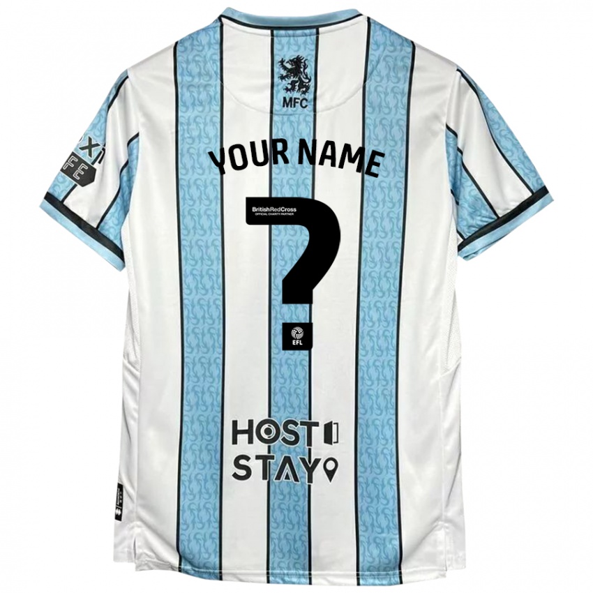 Niño Camiseta Ihren Namen #0 Blanco Azul 2ª Equipación 2024/25 La Camisa Argentina