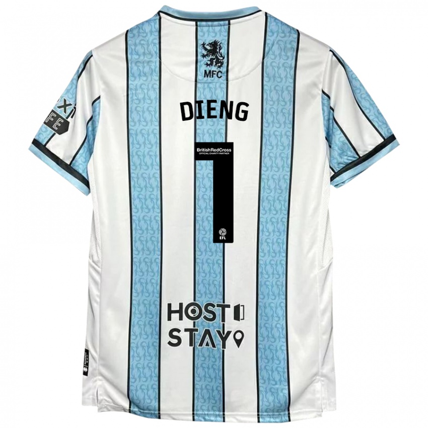 Niño Camiseta Seny Dieng #1 Blanco Azul 2ª Equipación 2024/25 La Camisa Argentina