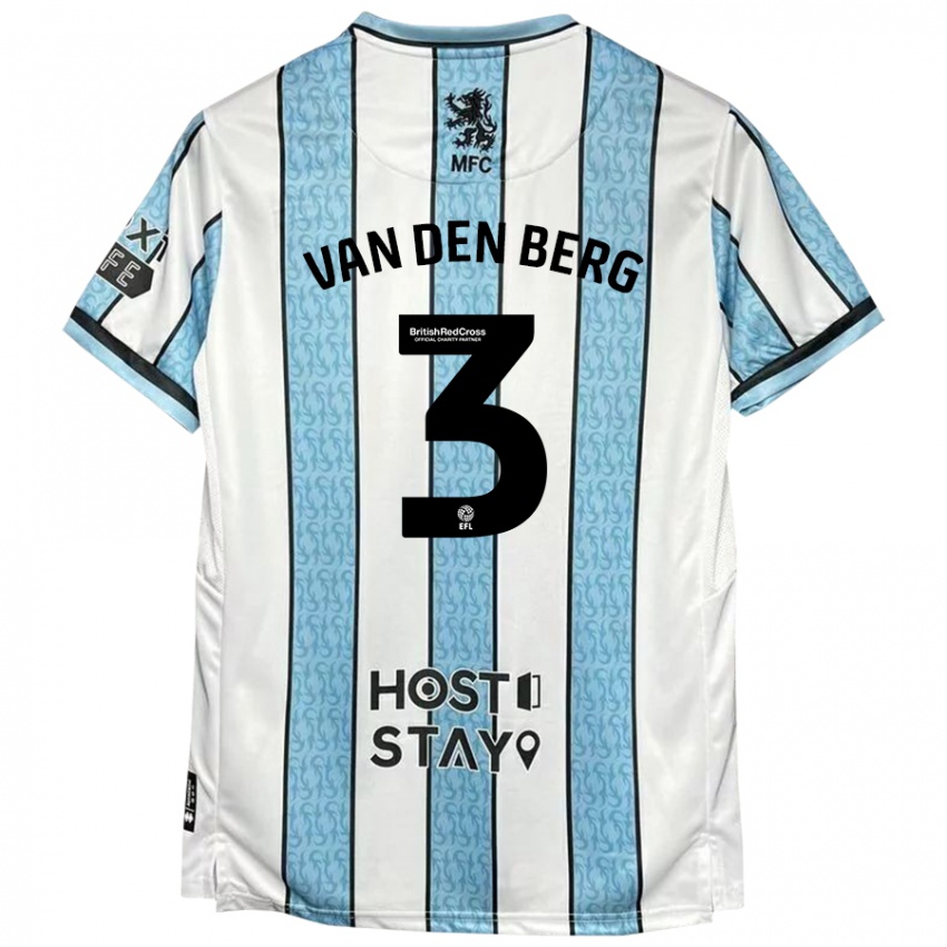 Niño Camiseta Rav Van Den Berg #3 Blanco Azul 2ª Equipación 2024/25 La Camisa Argentina