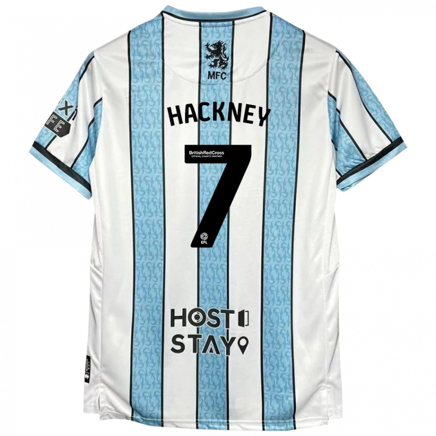 Niño Camiseta Hayden Hackney #7 Blanco Azul 2ª Equipación 2024/25 La Camisa Argentina