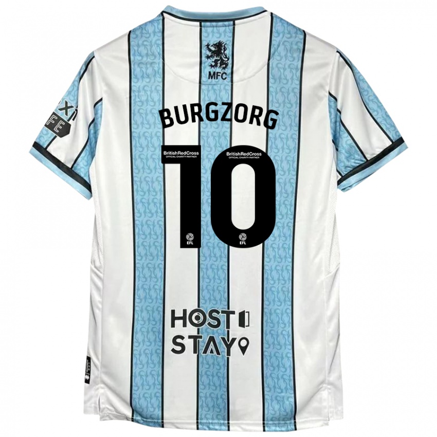 Niño Camiseta Delano Burgzorg #10 Blanco Azul 2ª Equipación 2024/25 La Camisa Argentina