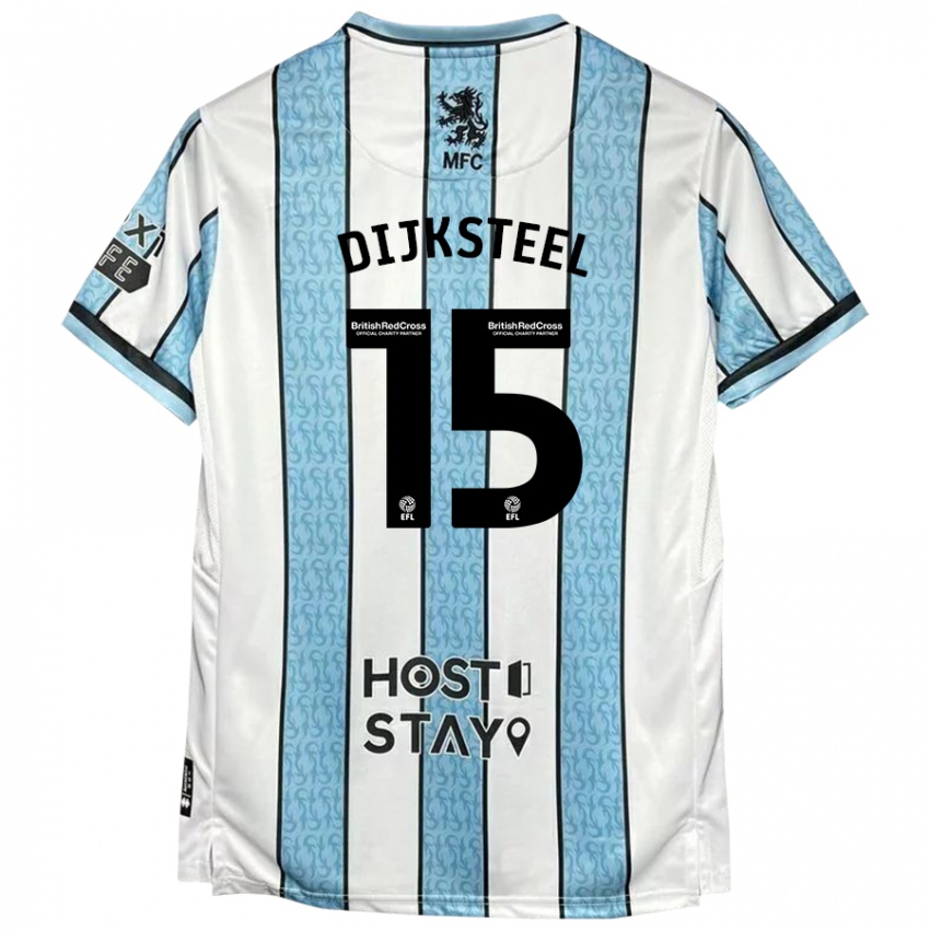 Niño Camiseta Anfernee Dijksteel #15 Blanco Azul 2ª Equipación 2024/25 La Camisa Argentina